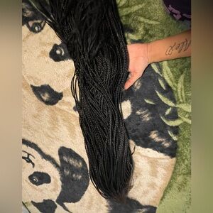 Black braided wig very long